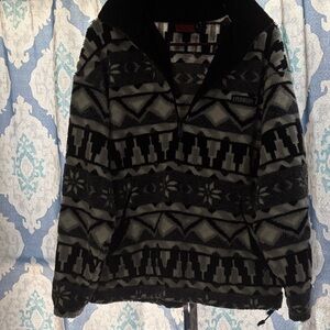 Black and Gray Patterned Men's Sweater